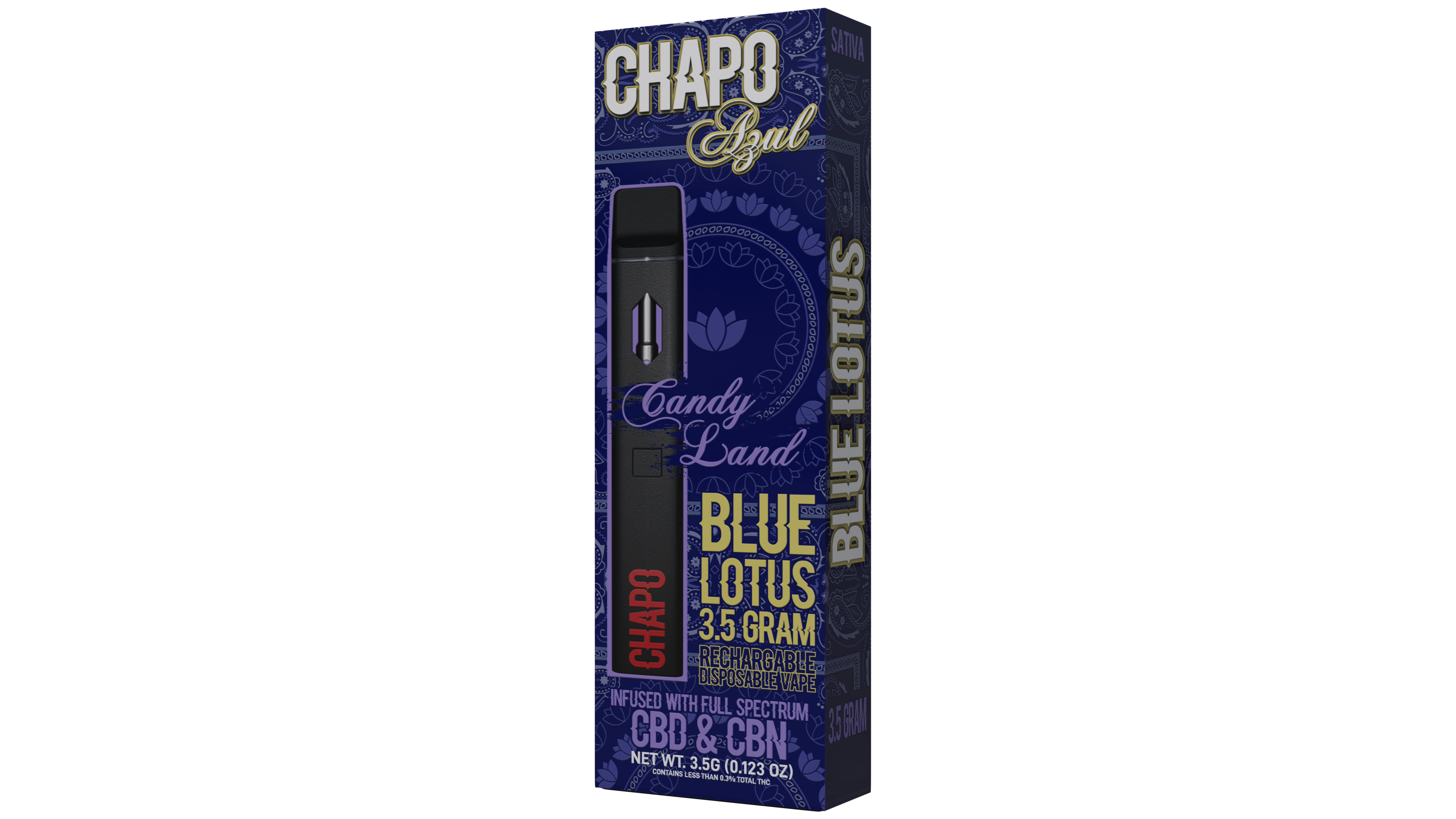 Chapo Azul Blue Lotus Infused with Full Spectrum CBD & CBN 3.5g Disposables 6 pack - Vape Masterz