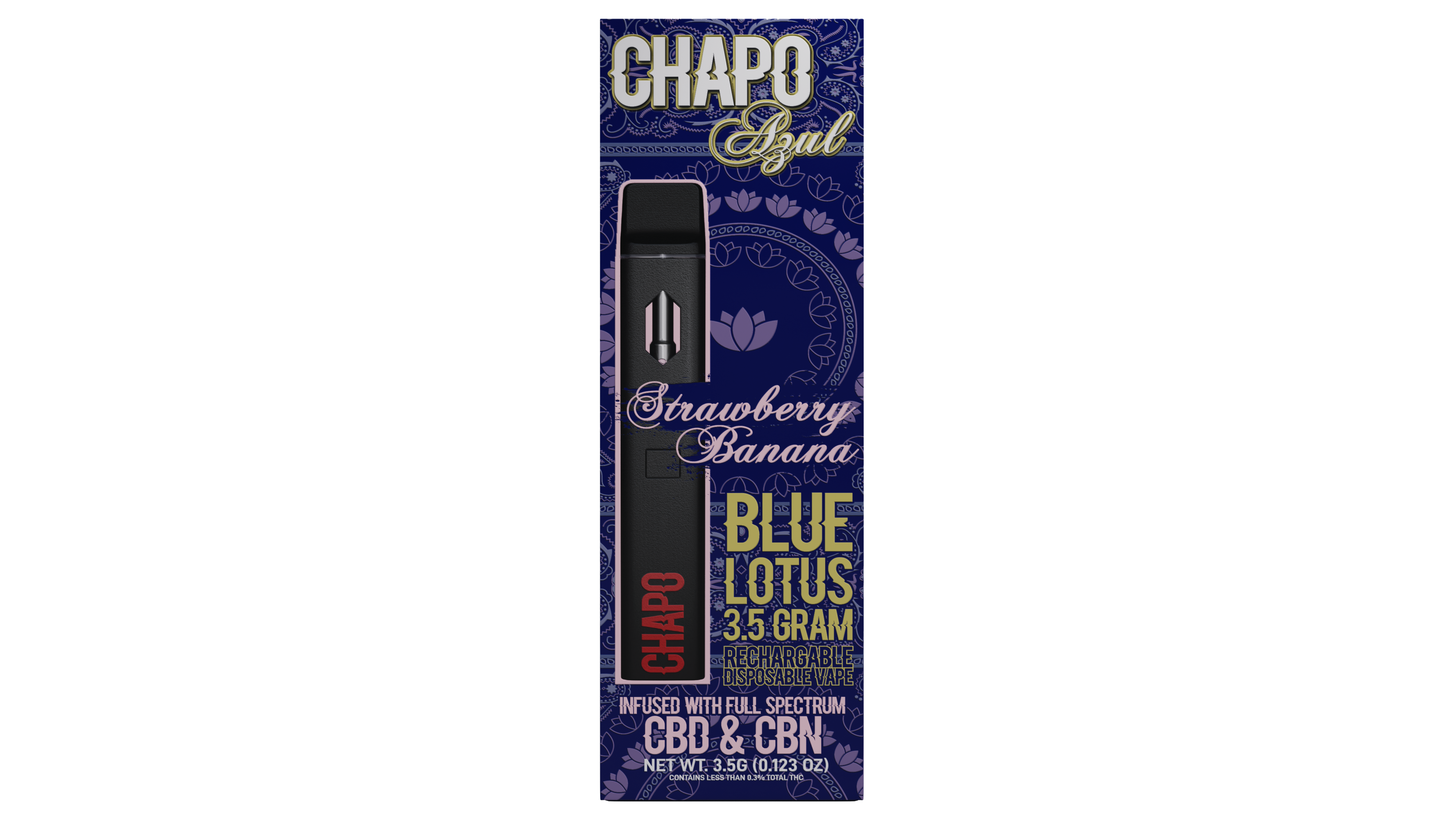 Chapo Azul Blue Lotus Infused with Full Spectrum CBD & CBN 3.5g Disposables 6 pack - Vape Masterz