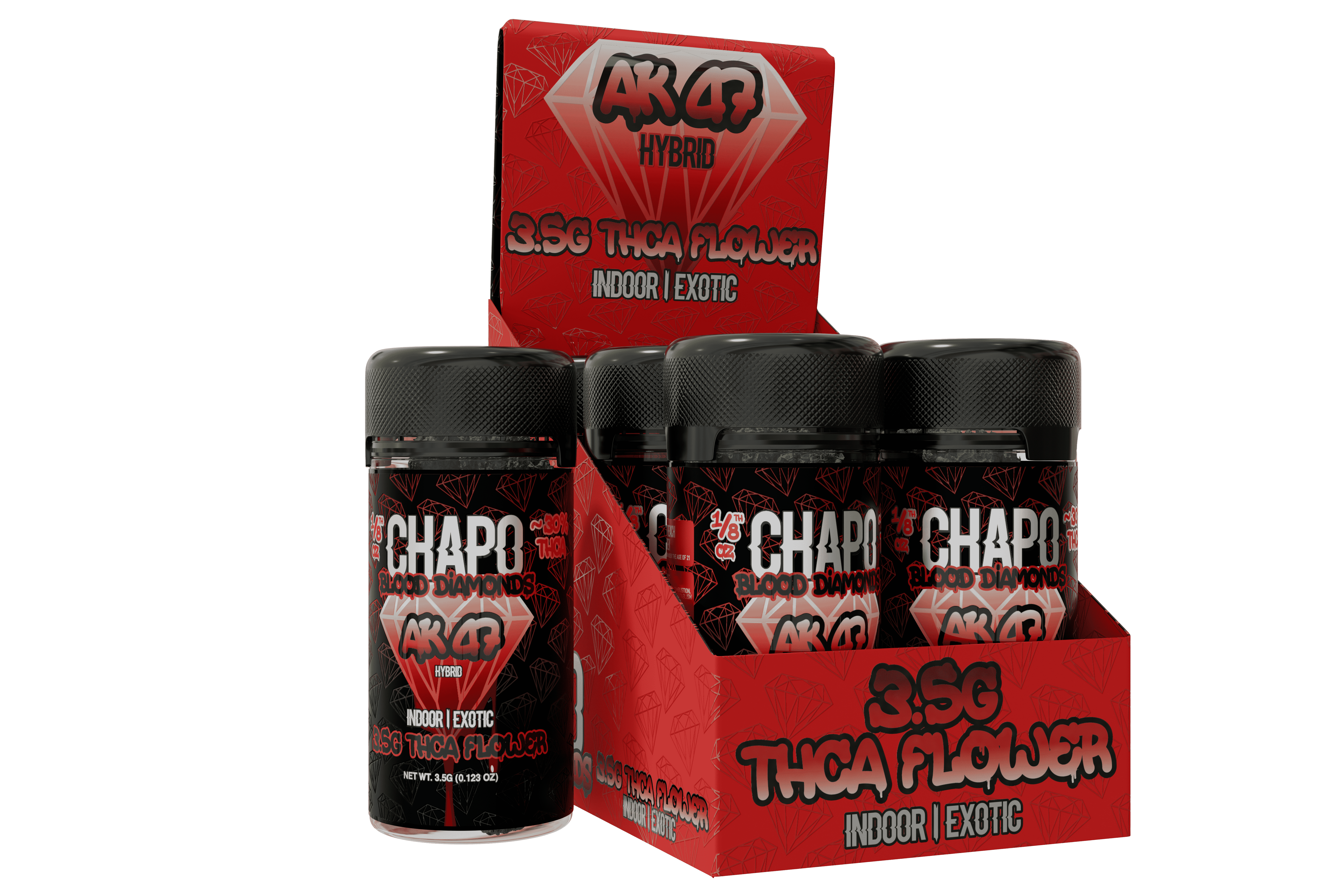 Chapo Blood Diamonds THC-A Indoor Exotic 3.5g Flower 6 pack - Vape Masterz
