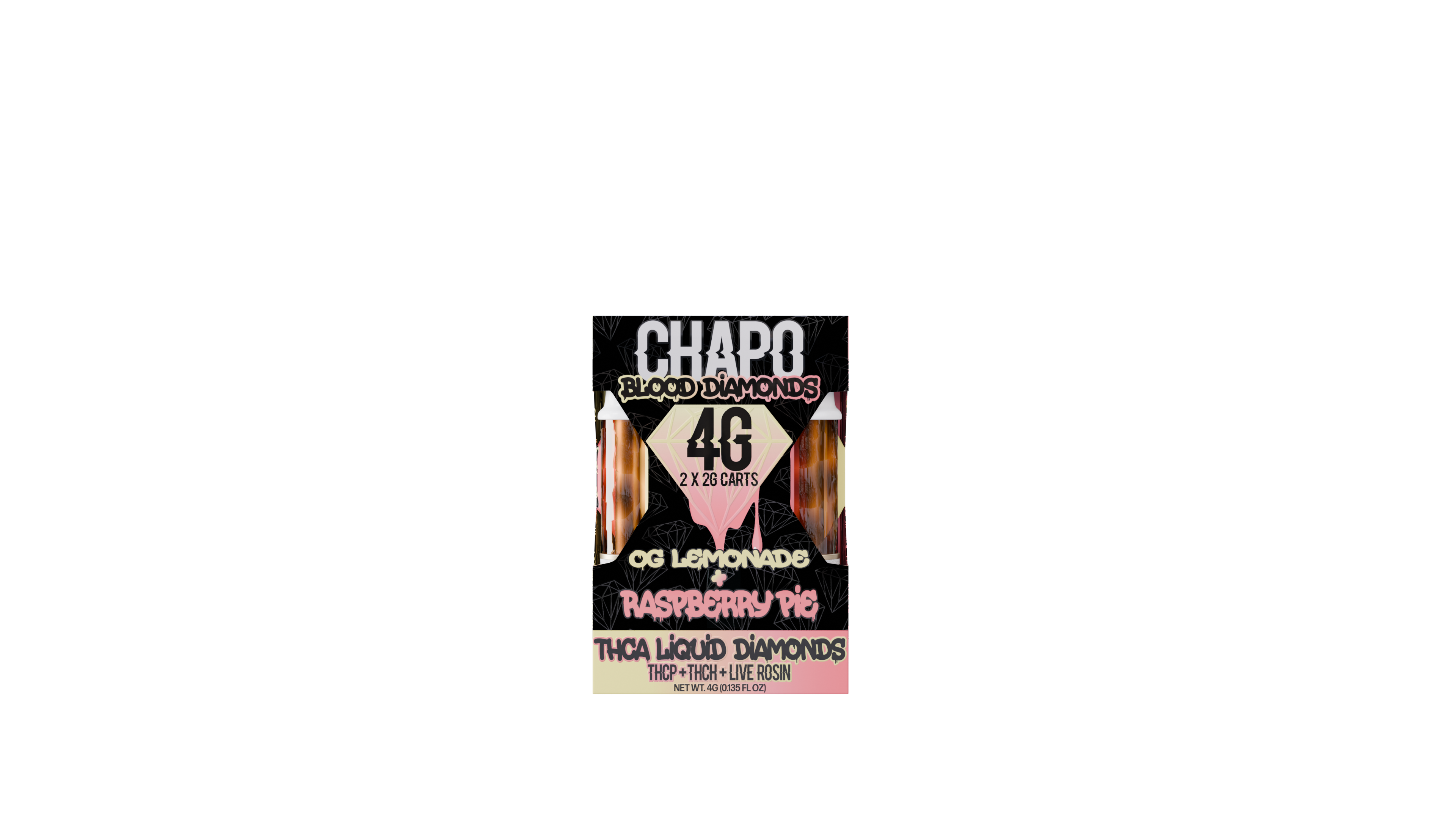 Chapo Blood Diamonds THC-A Liquid Diamonds THC-P, THC-H, Live Rosin 2g Duo Cartridges 6 pack - Vape Masterz