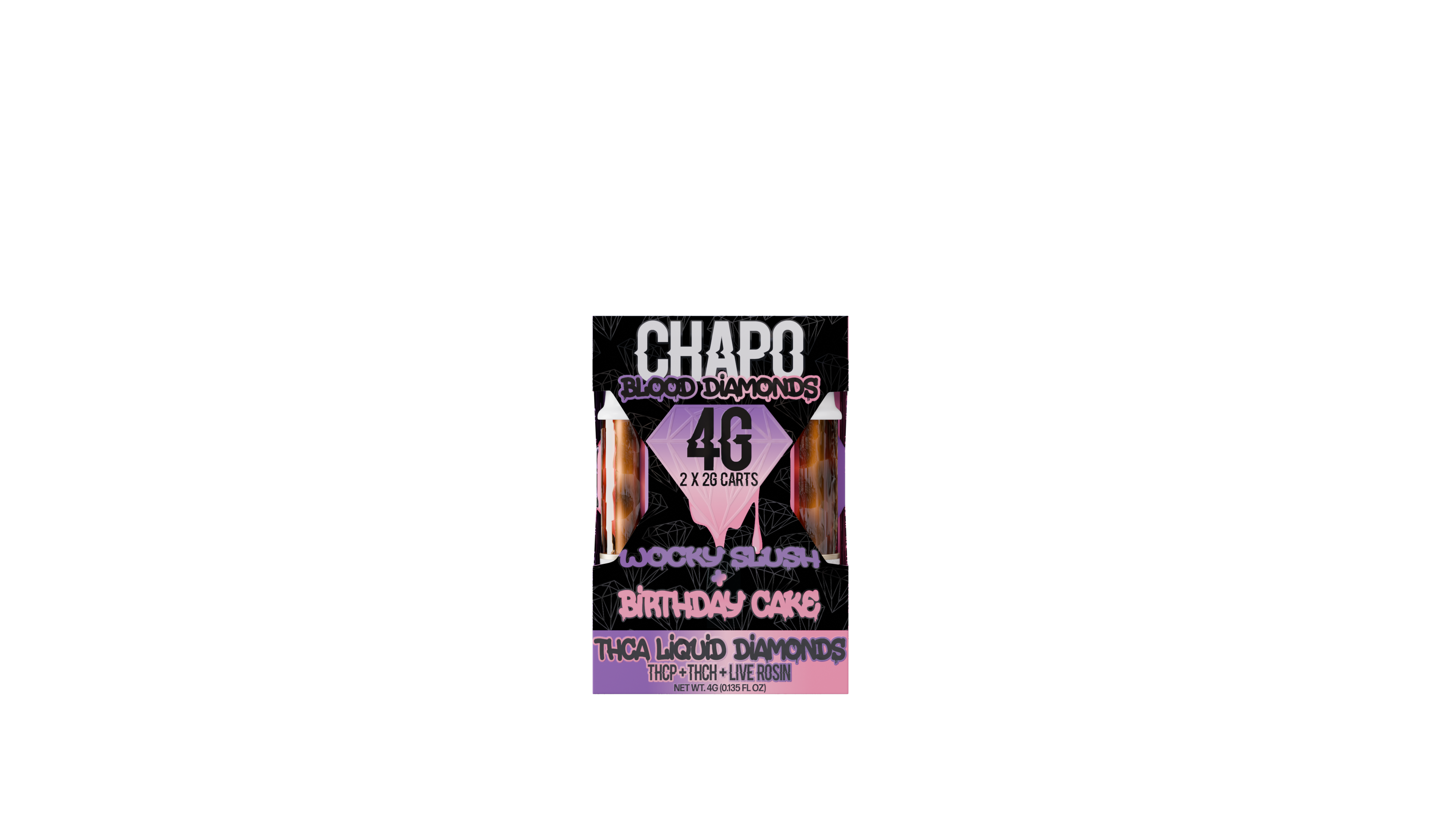 Chapo Blood Diamonds THC-A Liquid Diamonds THC-P, THC-H, Live Rosin 2g Duo Cartridges 6 pack - Vape Masterz