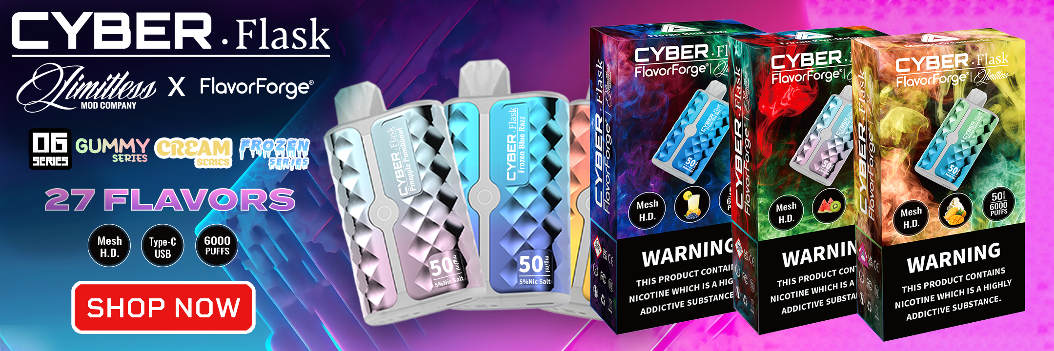 Limitless Cyber Flask 6000 Disposables $9.99